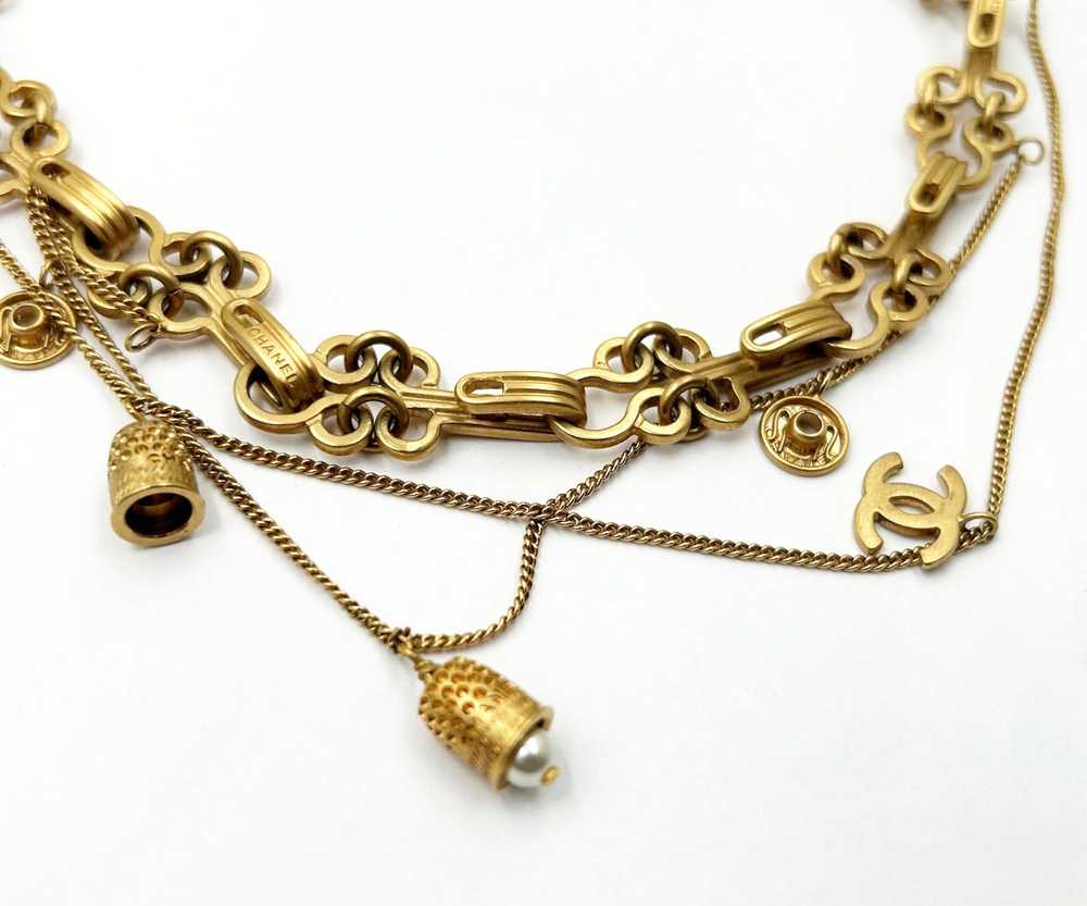 Chanel Chanel Rare Vintage Gold Plated Hook and E… - image 4