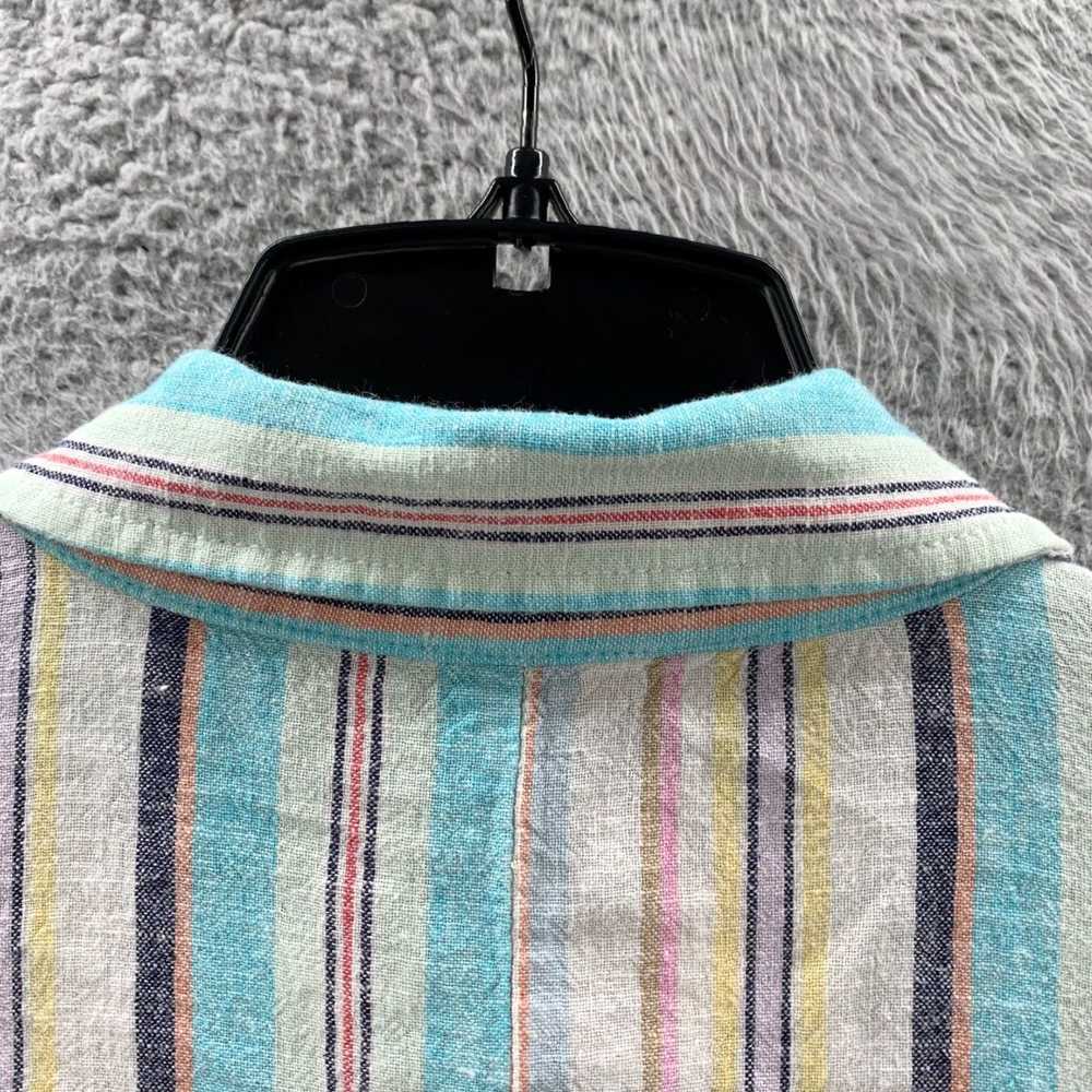 Vintage Womens Striped Linen Blend 1X Button Up B… - image 5