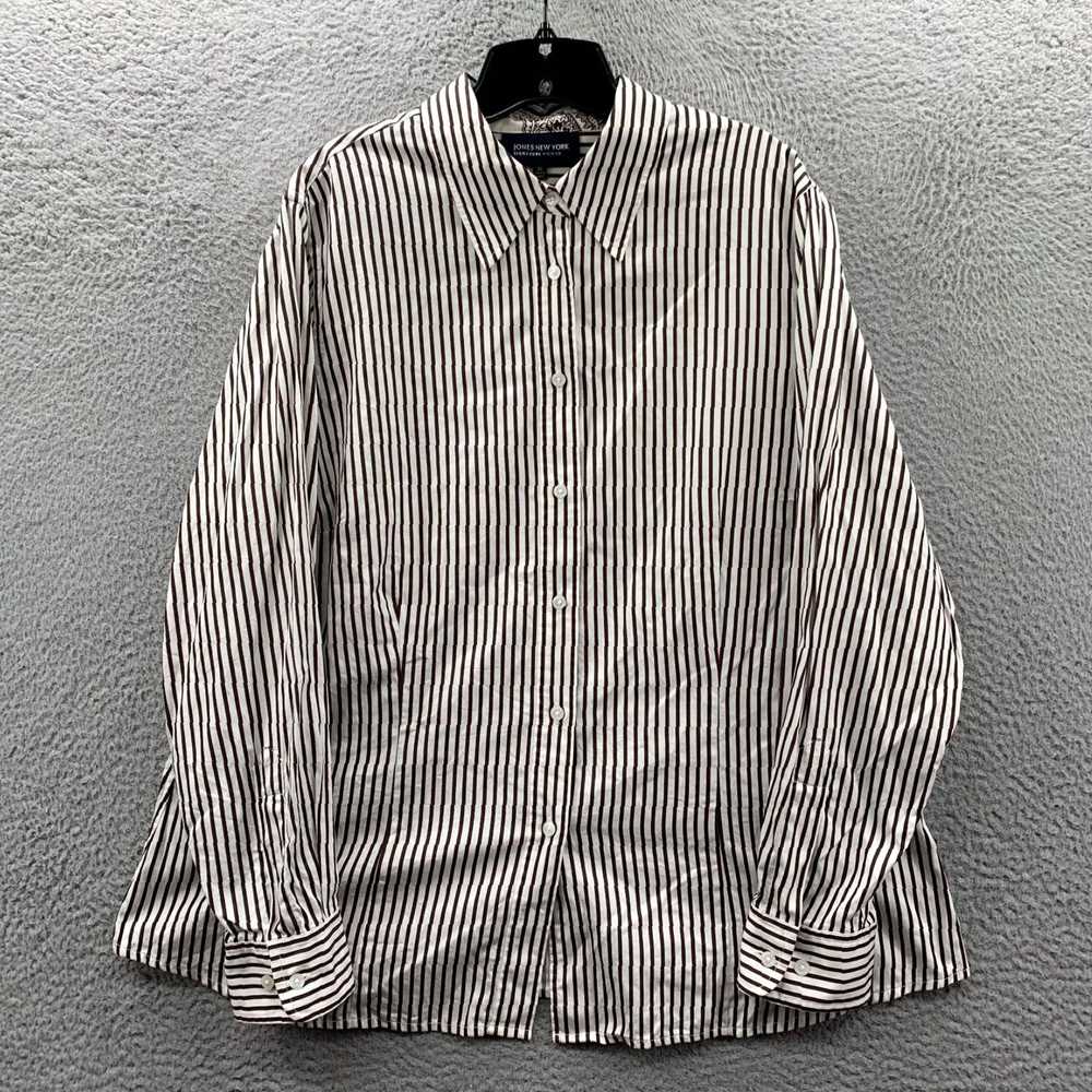 Jones New York Womens Striped Button Up Blouse To… - image 1