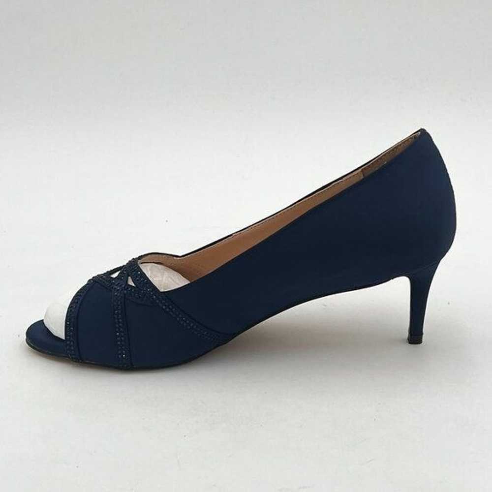 XYD Navy Prom Wedding Kitten Low Heels Dress Pump… - image 2