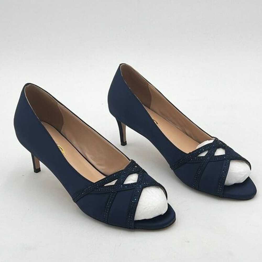 XYD Navy Prom Wedding Kitten Low Heels Dress Pump… - image 4