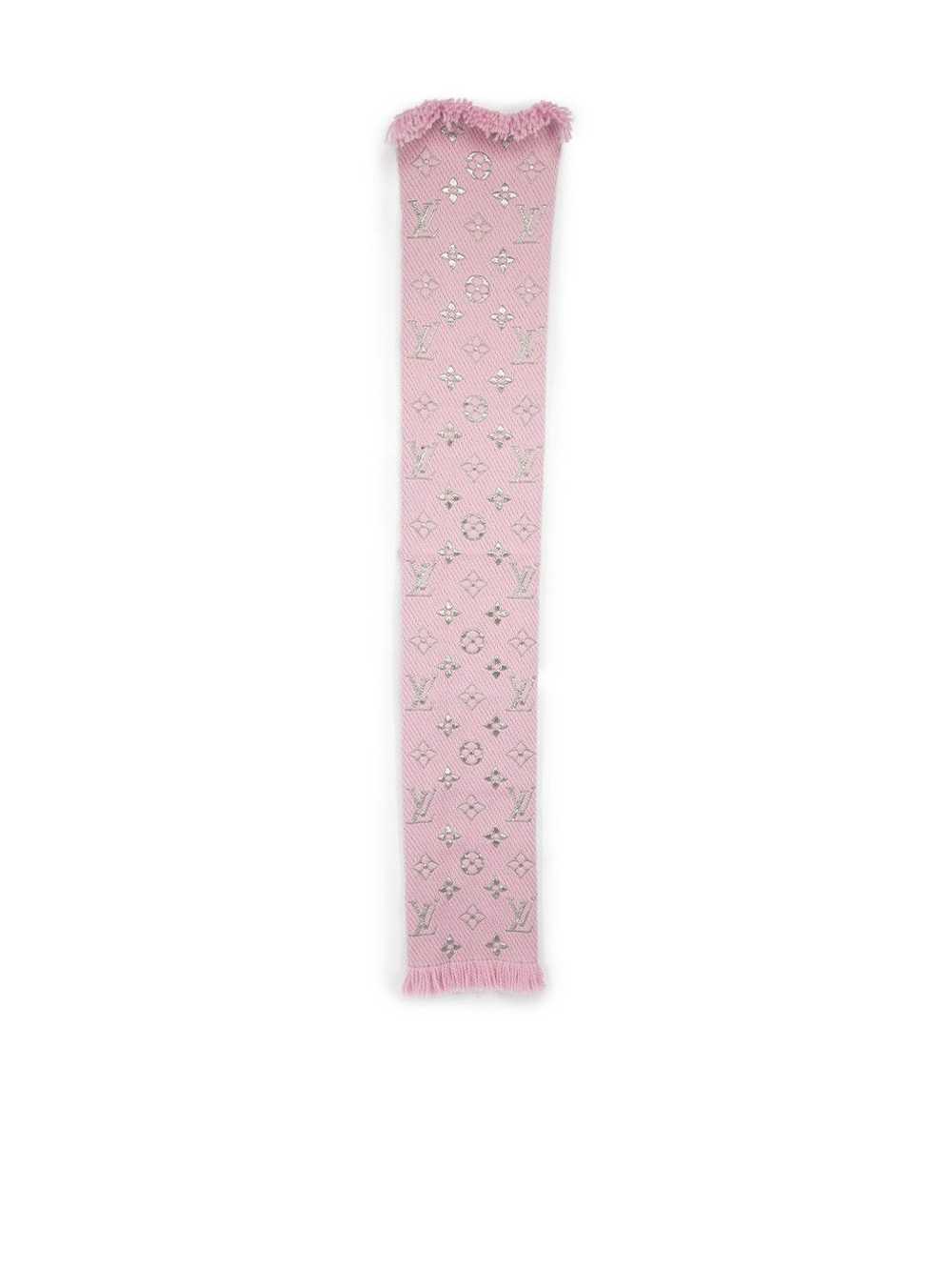 Louis Vuitton Pink Wool Logomania Shine Scarf - image 3