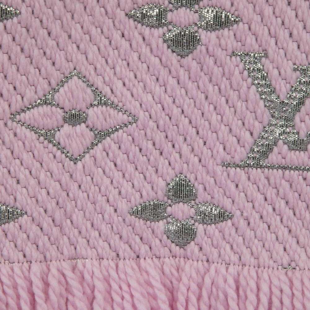 Louis Vuitton Pink Wool Logomania Shine Scarf - image 5