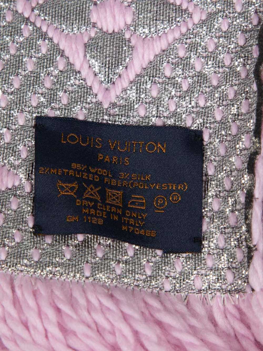 Louis Vuitton Pink Wool Logomania Shine Scarf - image 6