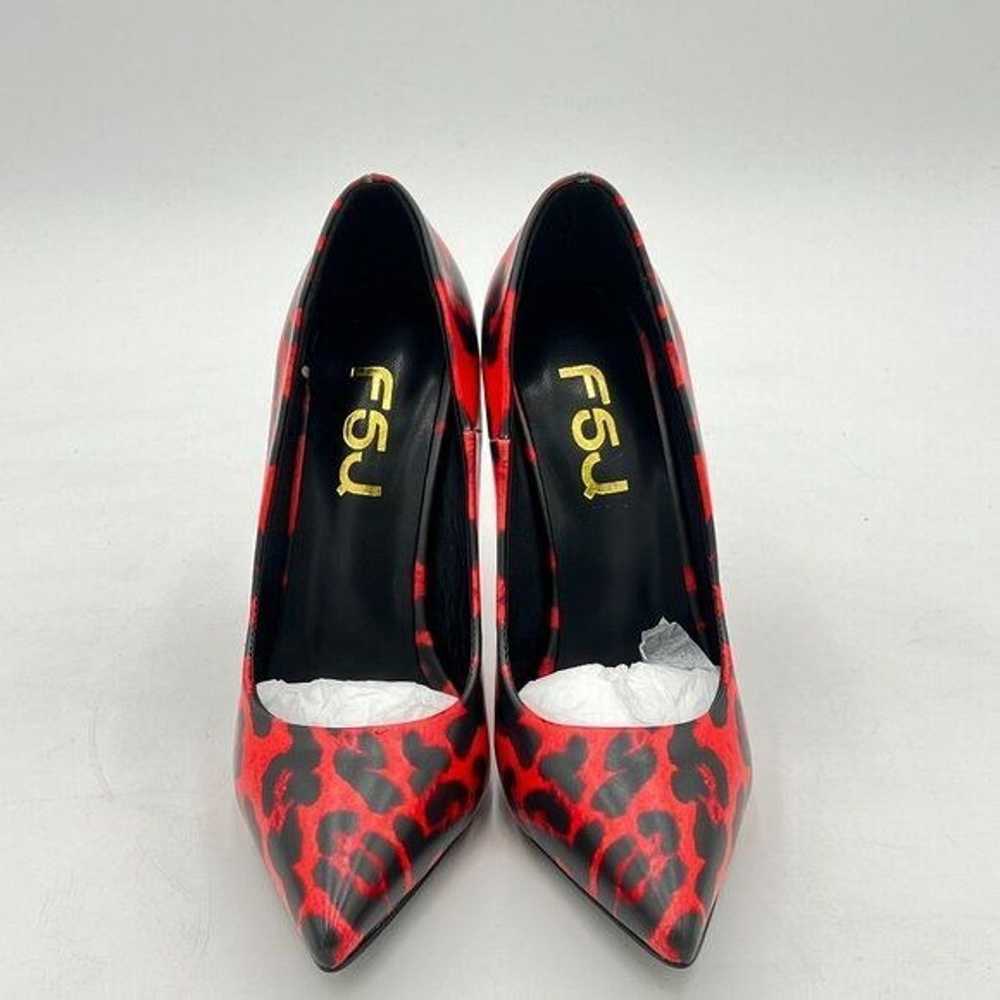 FSJ Red Sexy Leopard Printed Dress Shoes Pointy T… - image 3