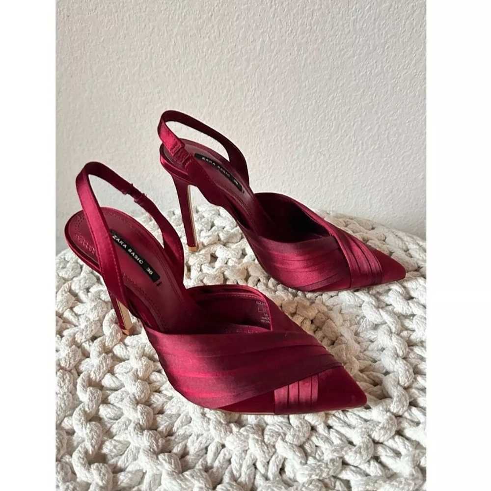 pumps heels Zara brand burgandy color shoes size … - image 1