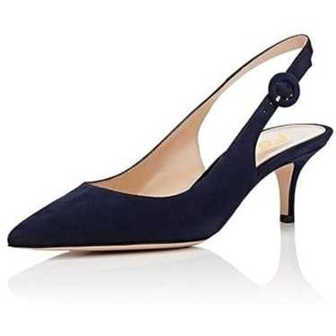 FSJ Women Dressy Pointed Toe Pumps Kitten Heel Sli