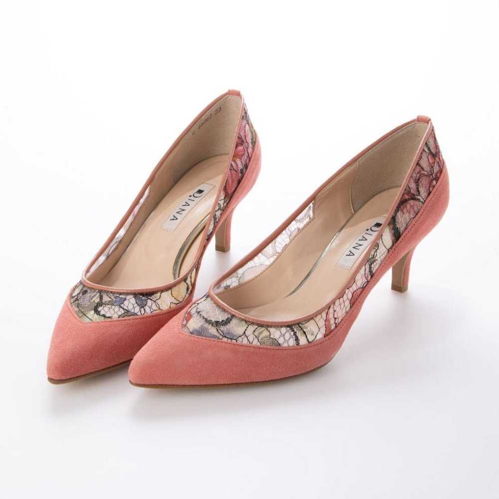 DIANA Pointed Pumps Suede Tulle Lace Sheer Low - image 2