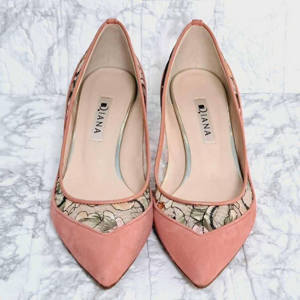 DIANA Pointed Pumps Suede Tulle Lace Sheer Low - image 6