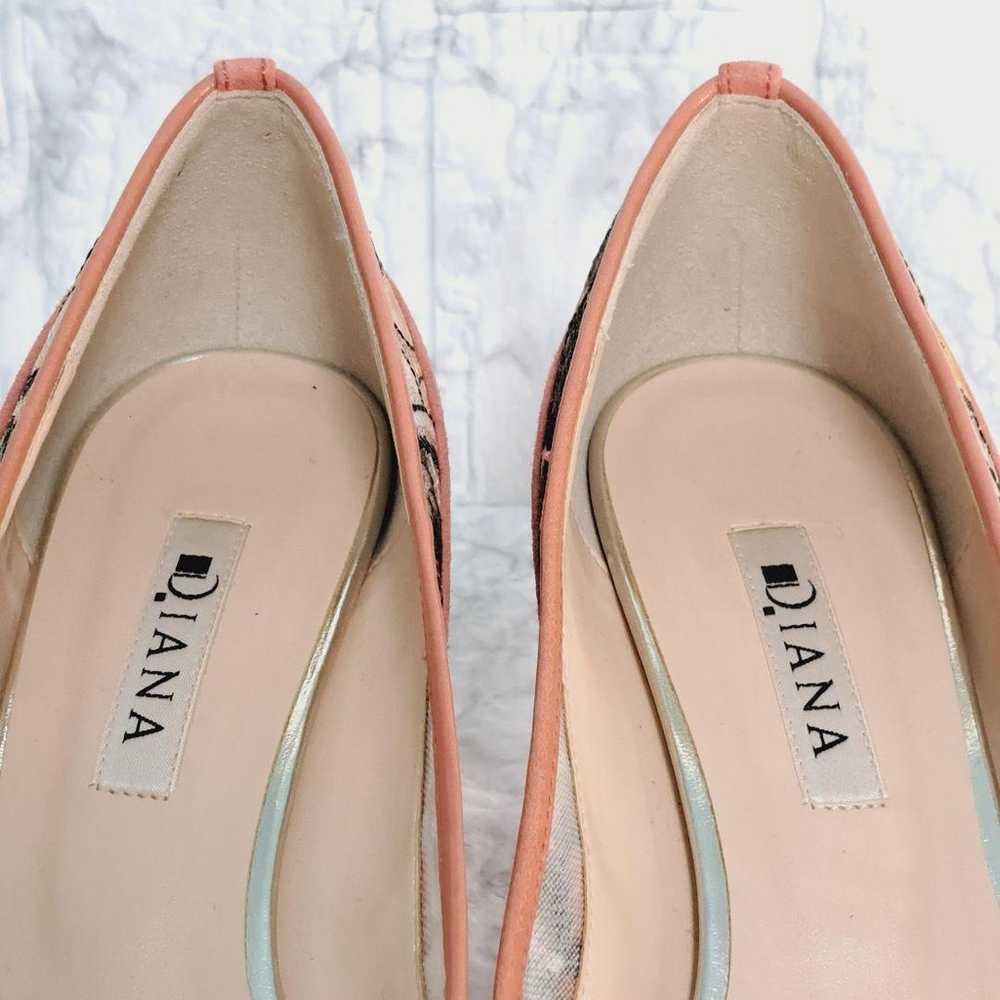 DIANA Pointed Pumps Suede Tulle Lace Sheer Low - image 8