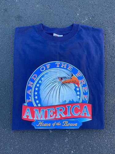 Vintage Land of the Free tee (fits XXL) USA AMERI… - image 1