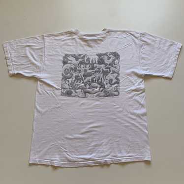 Vintage Art Piece Mens Large outlet White Single Stitch T Shirt MC Escher Vibes WOW