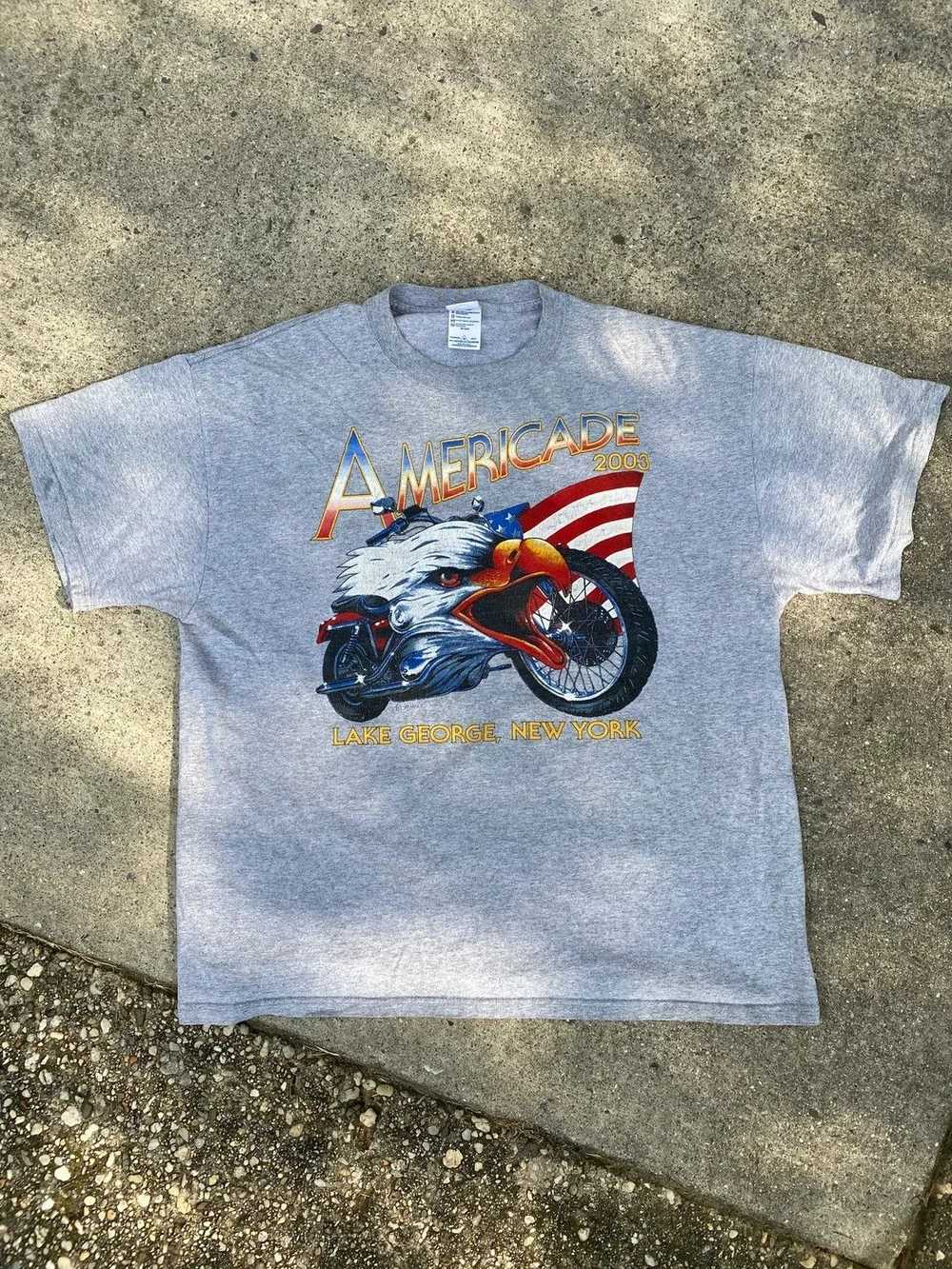 Vintage 2003 Americade Bike T-Shirt Lake George N… - image 1