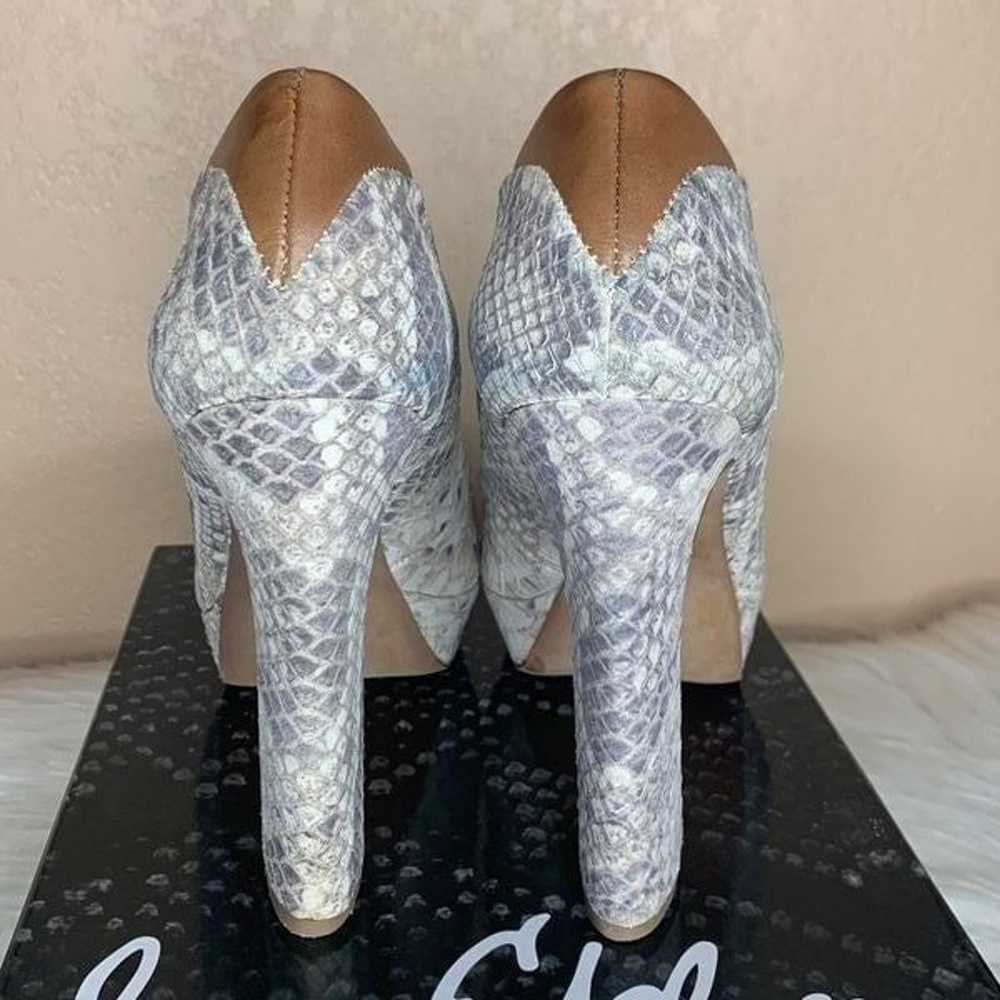 Sam Edelman Tacoma Python Peep Toe Heels Size 8.5 - image 4