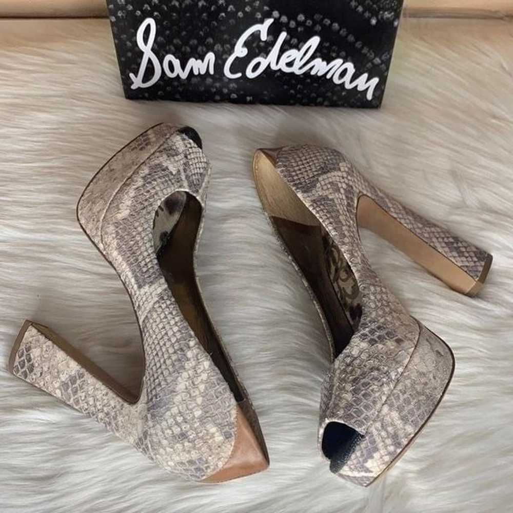 Sam Edelman Tacoma Python Peep Toe Heels Size 8.5 - image 5