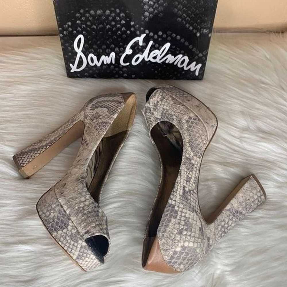 Sam Edelman Tacoma Python Peep Toe Heels Size 8.5 - image 6