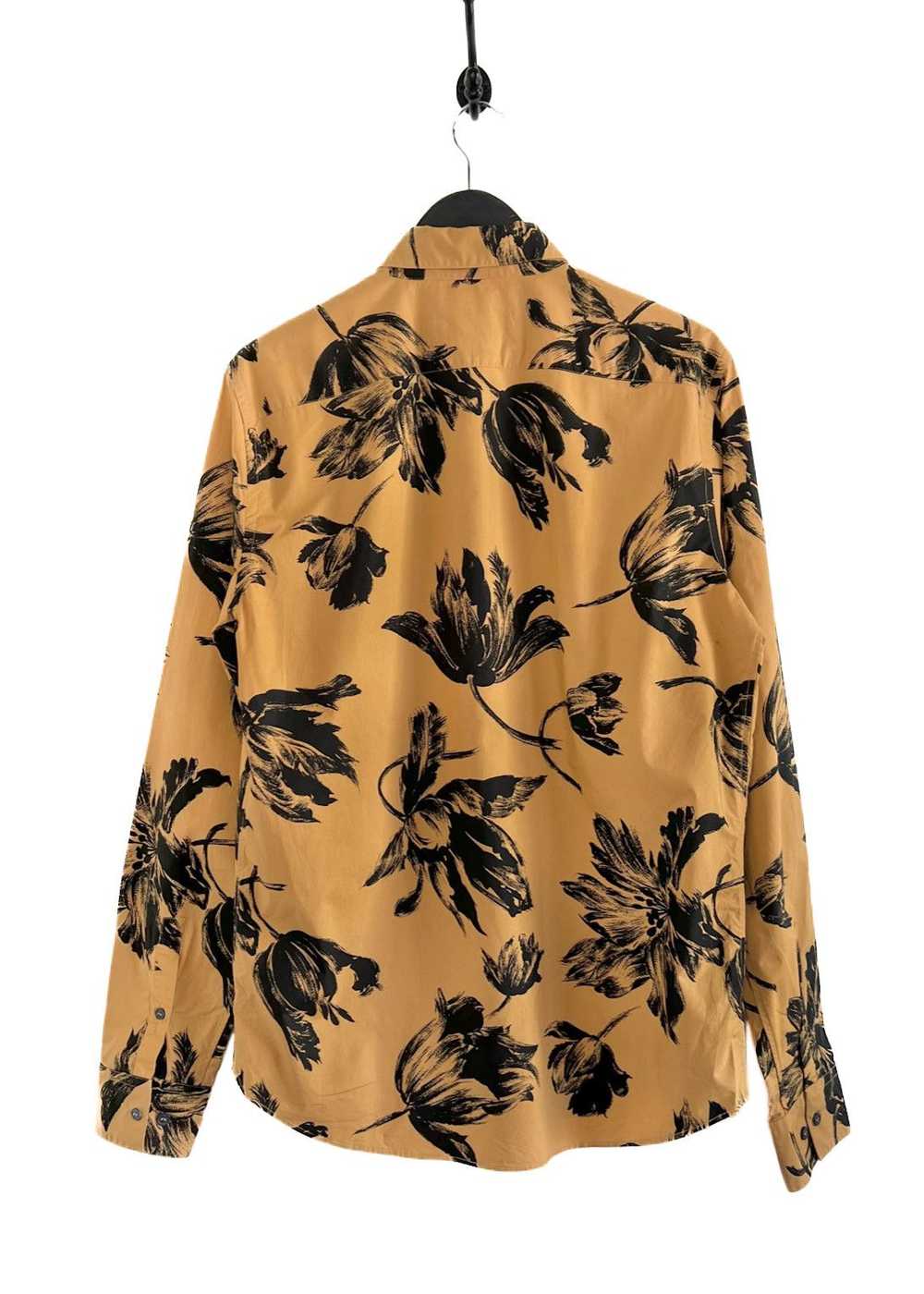 Marni Marni Orange Black Floral Print Buttoned Sh… - image 2