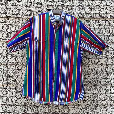 Roper 90s Roper Primary Color Stripe Short Sleeve… - image 1