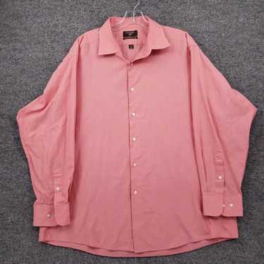 Dockers Mens XL Fitted Cotton Button Up Red Long … - image 1