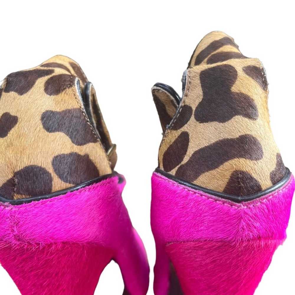 London Trash Real Fur Wynne Heels In Pink Pony 7.5 - image 8