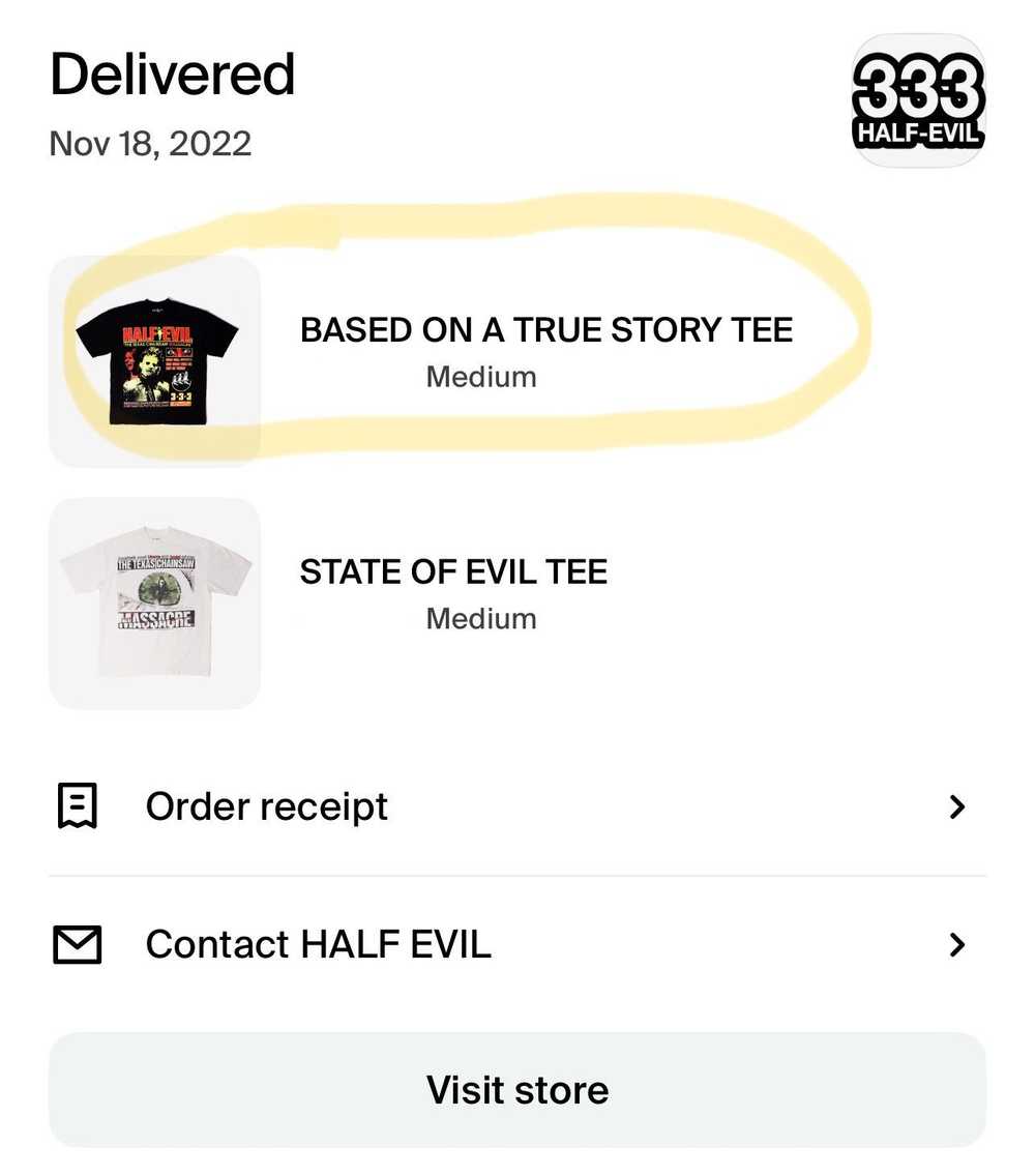 Half Evil HALF EVIL - BASED ON A TRUE STORY TEE (… - image 3