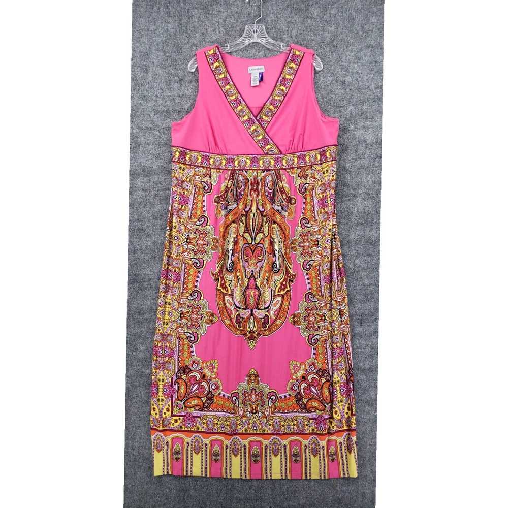 Vintage Groovy Bohemian Chic V Neck A Line Maxi P… - image 1