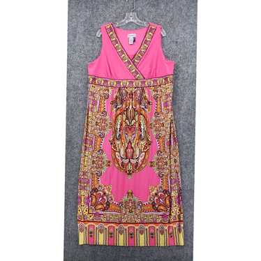 Vintage Groovy Bohemian Chic V Neck A Line Maxi P… - image 1