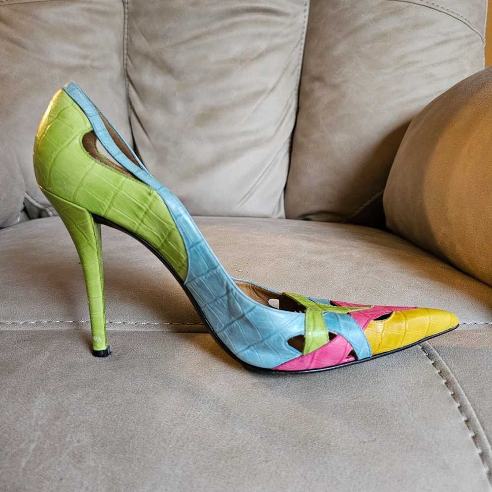 Stuart Weitzman multicolor cut outs dopamine fash… - image 5