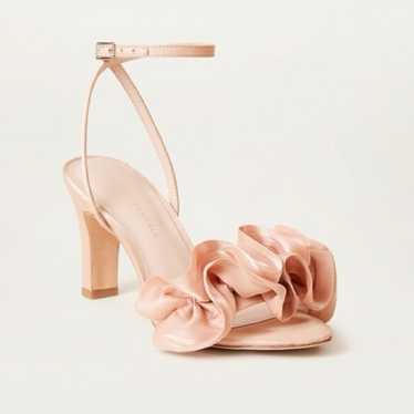 Loeffler randall pink ruffle heels with ankle str… - image 1