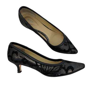 Bloch Kitten Heel Pumps Silver Metallic and Black… - image 1