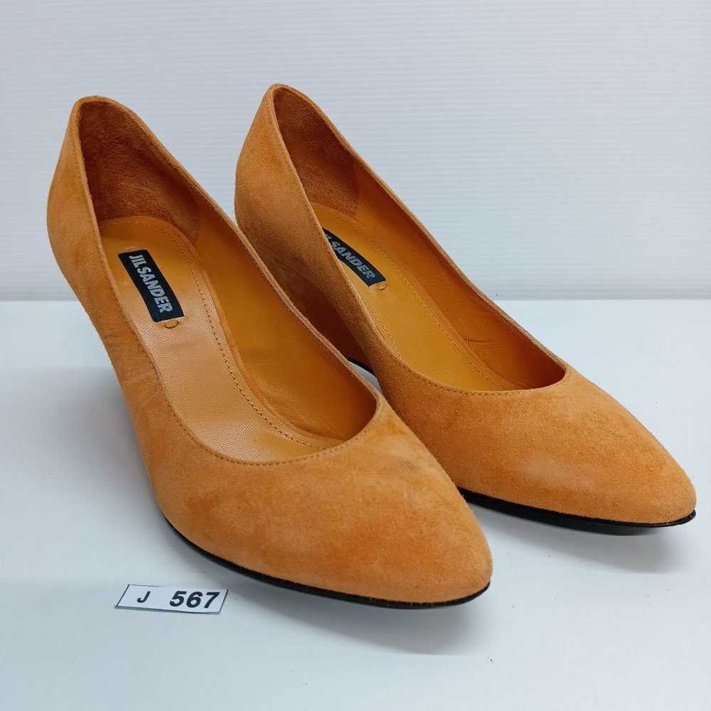 J567 Jil Sander Pumps 35.5 22.5cm Orange Suede - image 10