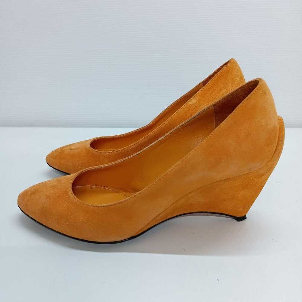 J567 Jil Sander Pumps 35.5 22.5cm Orange Suede - image 2