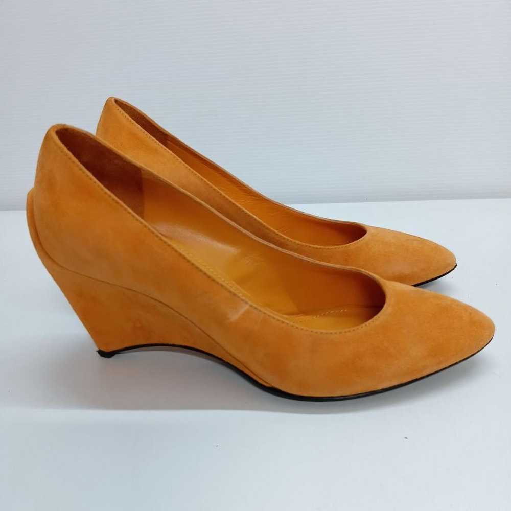 J567 Jil Sander Pumps 35.5 22.5cm Orange Suede - image 3