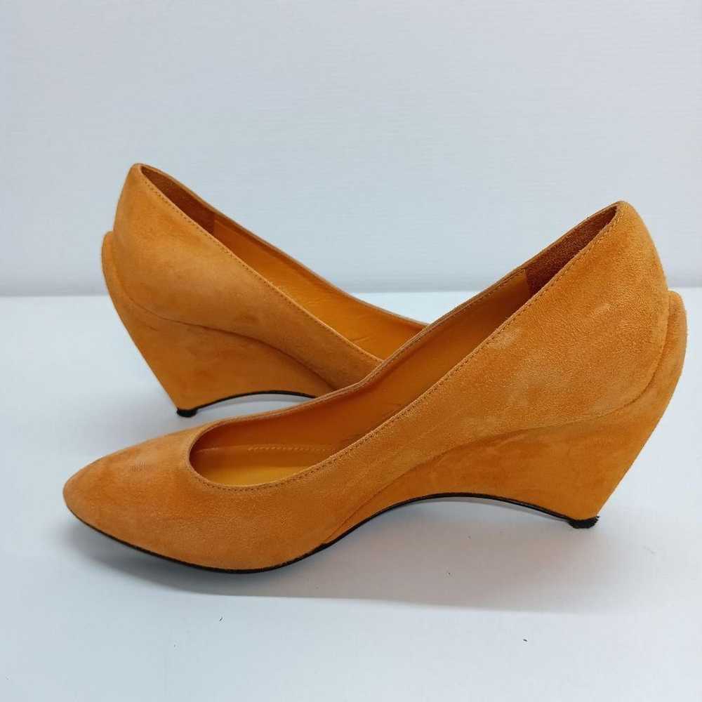 J567 Jil Sander Pumps 35.5 22.5cm Orange Suede - image 4