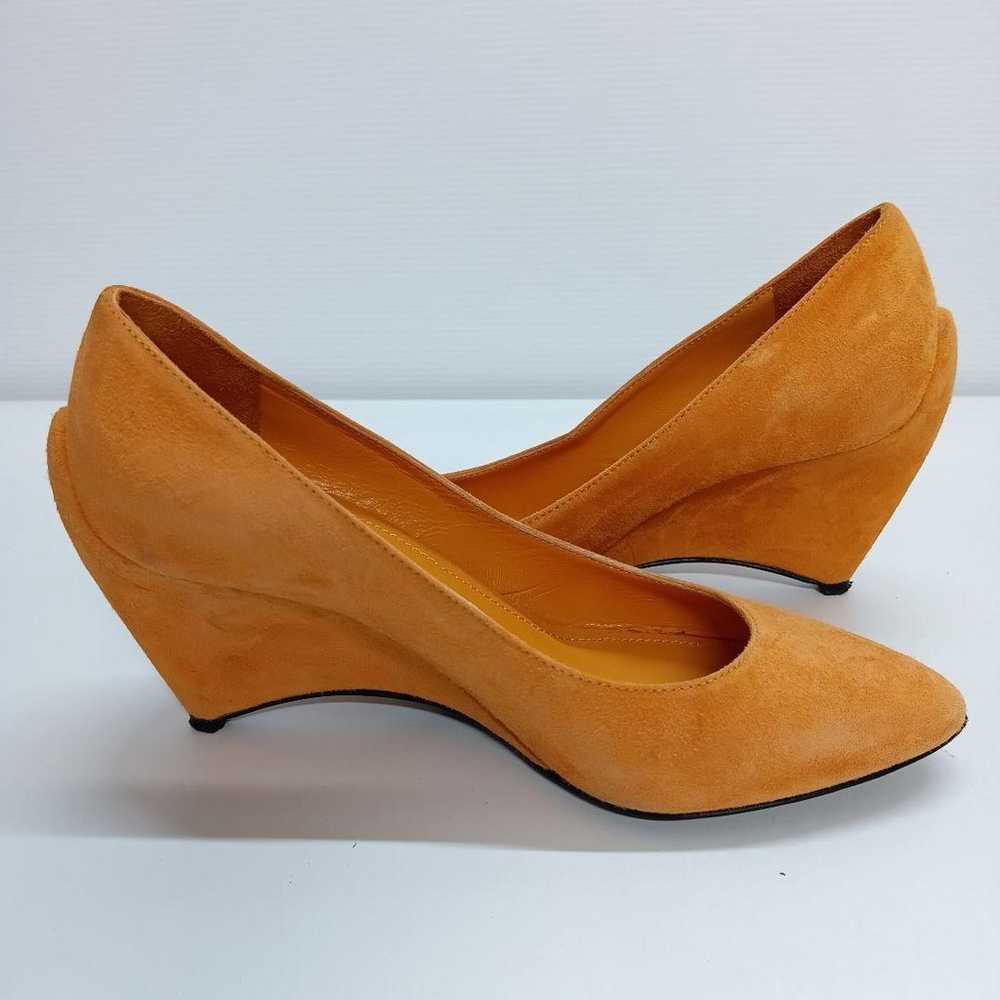 J567 Jil Sander Pumps 35.5 22.5cm Orange Suede - image 5