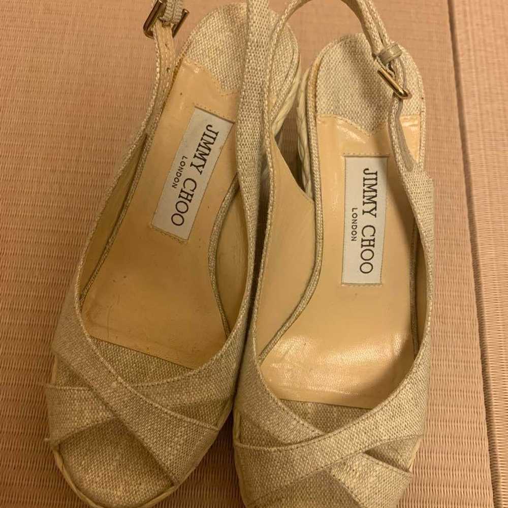 JIMMY CHOO Beige Wedge Sole Pumps - image 1