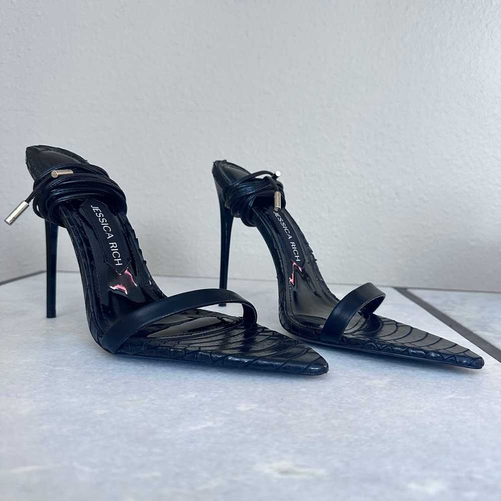 Jessica Rich Black Lace Up Stiletto Heels Size 9.… - image 10