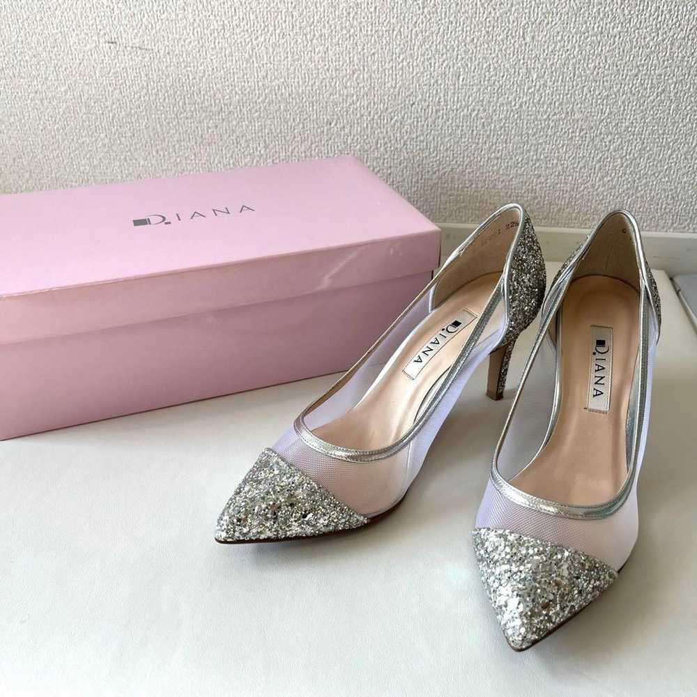 【Beautiful Condition】DIANA Bridal Shoes Pumps Sil… - image 1