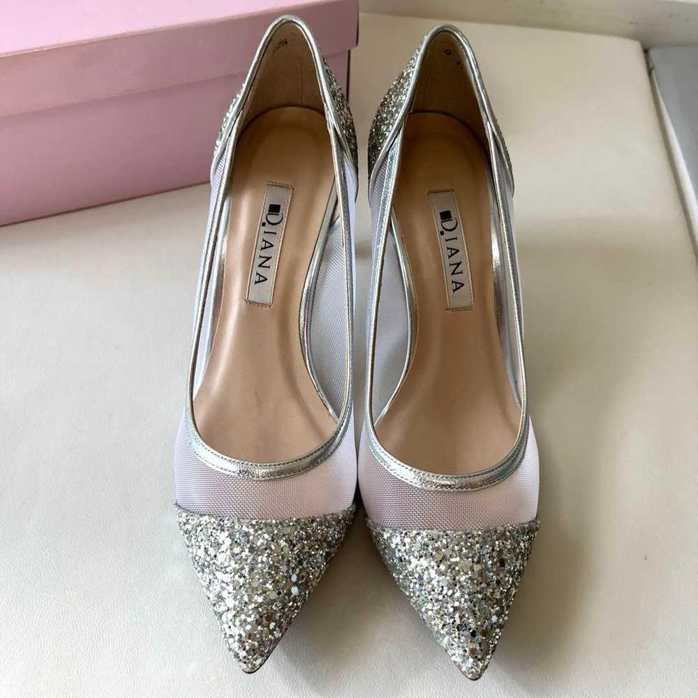 【Beautiful Condition】DIANA Bridal Shoes Pumps Sil… - image 2