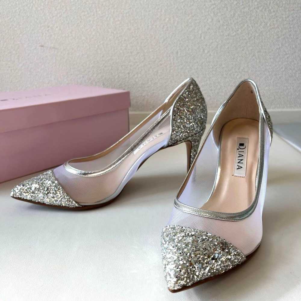 【Beautiful Condition】DIANA Bridal Shoes Pumps Sil… - image 5