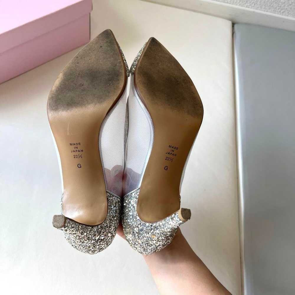 【Beautiful Condition】DIANA Bridal Shoes Pumps Sil… - image 6