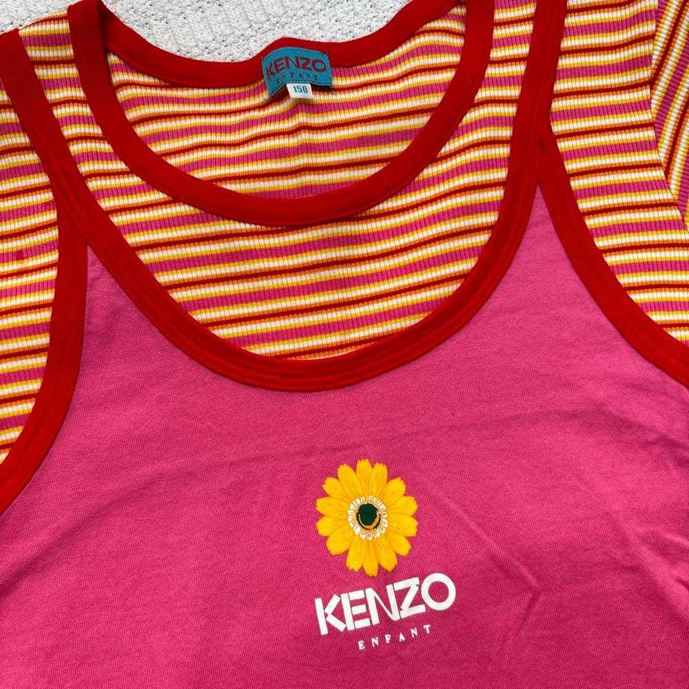 KENZO ENFANT Sunflower Print Short-Sleeve Y2K Vin… - image 2