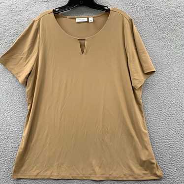 Susan Graver Tan Extra Large Short Sleeve Top for… - image 1