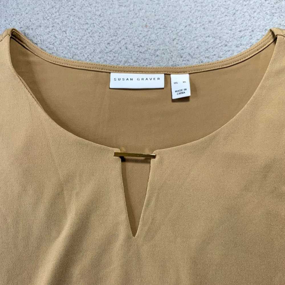 Susan Graver Tan Extra Large Short Sleeve Top for… - image 6