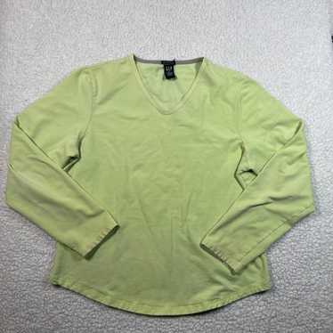 Vintage Gap Top Womens XL  Green Long Sleeve Cott… - image 1