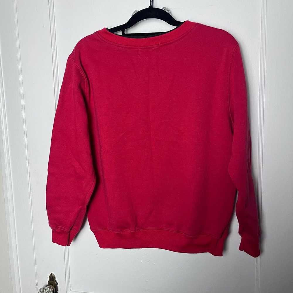 Vintage Christmas Holiday Applique Red Crewneck S… - image 4