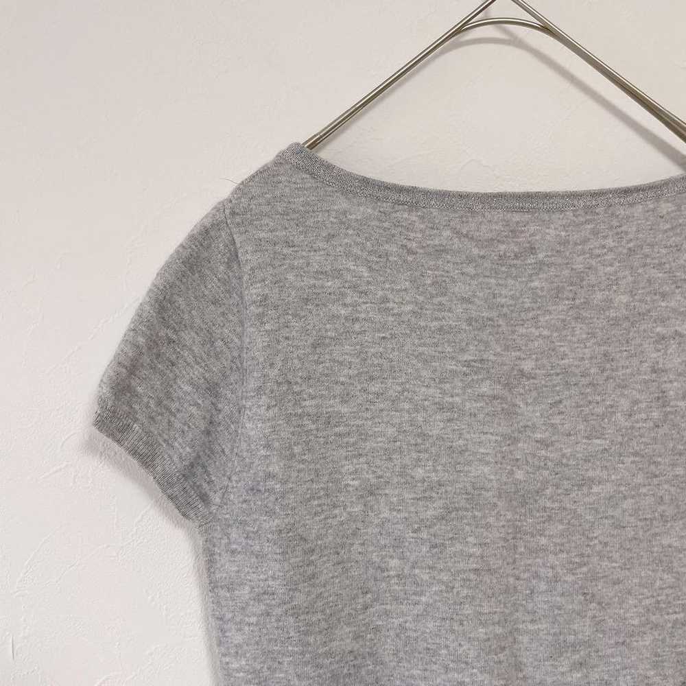 EFDE short-sleeved knit V-neck gray size M with b… - image 11