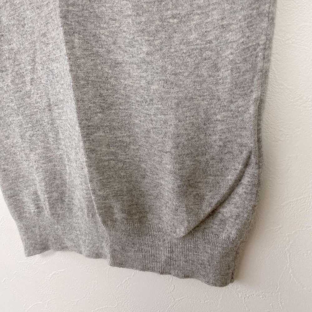 EFDE short-sleeved knit V-neck gray size M with b… - image 6