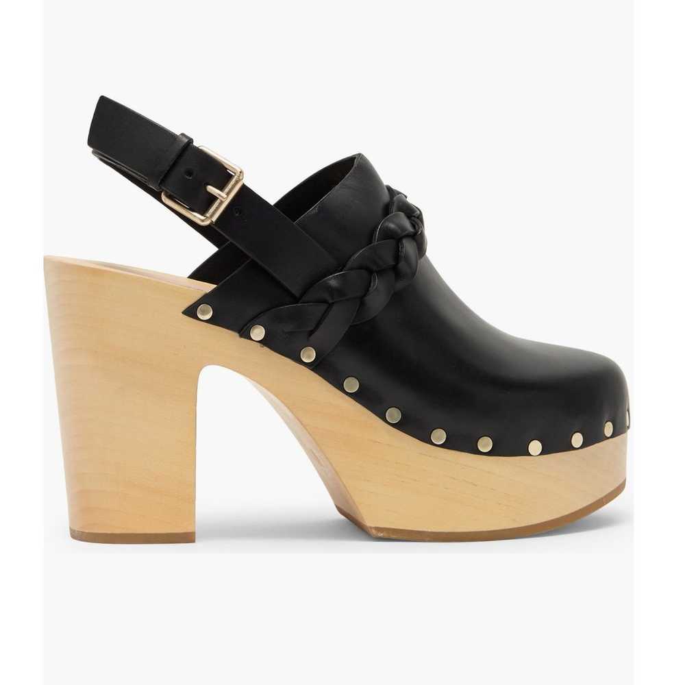 Loeffler Randall black Paxton Leather Platform Mu… - image 1