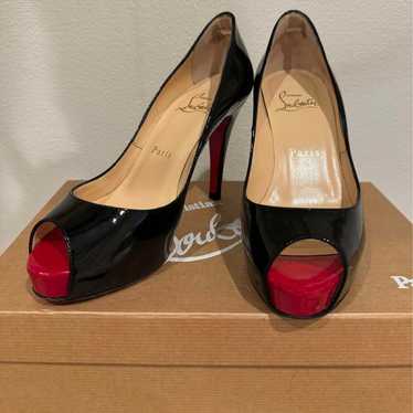 Christian Louboutin black and red open-toe pumps,… - image 1